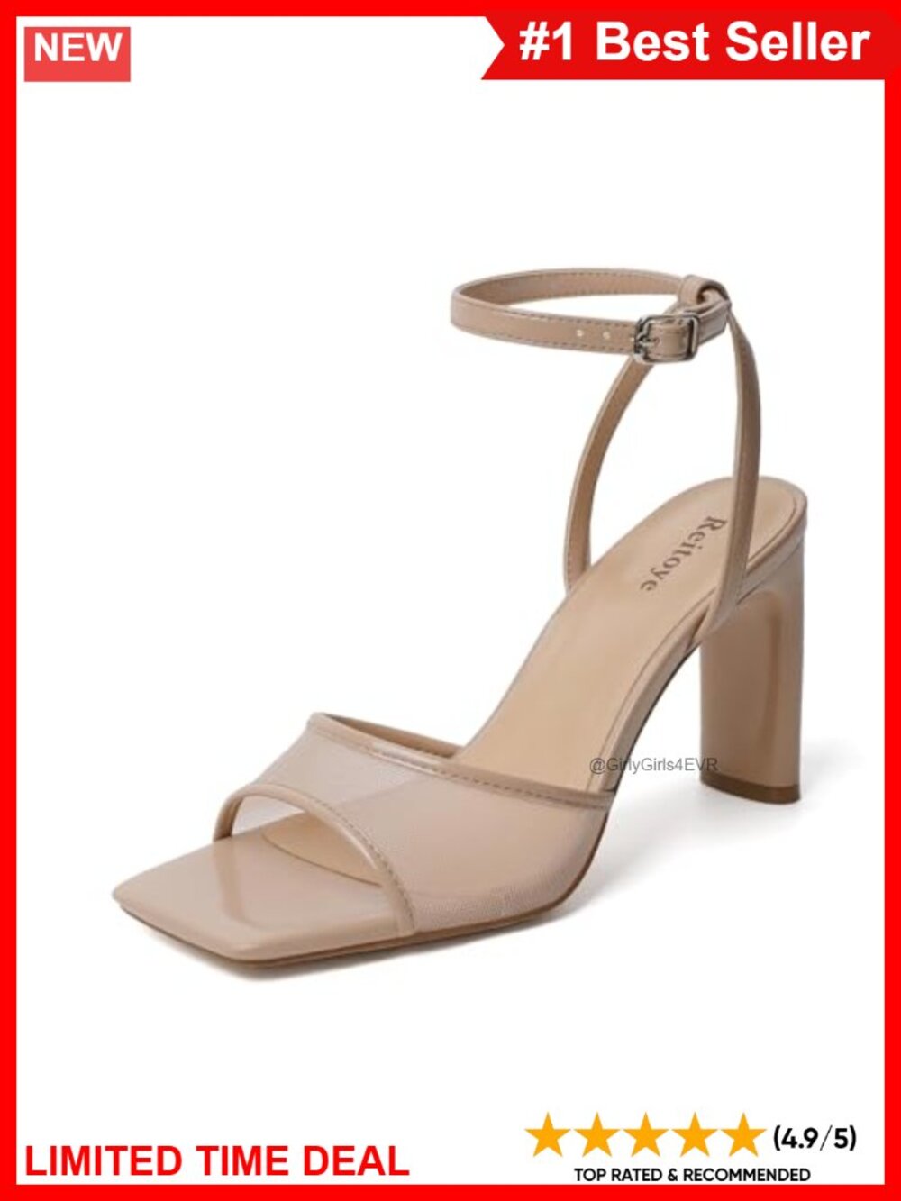 PU Leather Square Open Toe Chunky Heeled Sandals